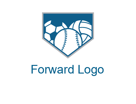 balls inside shield logo