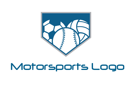 balls inside shield logo