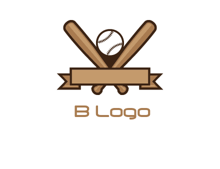 baseball bat with ribbon emblem