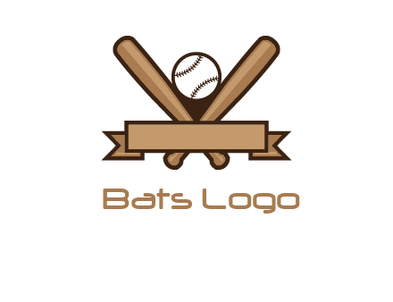 baseball bat with ribbon emblem