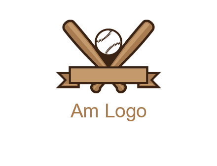 baseball bat with ribbon emblem