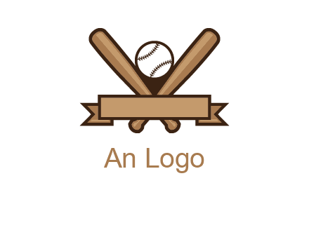baseball bat with ribbon emblem