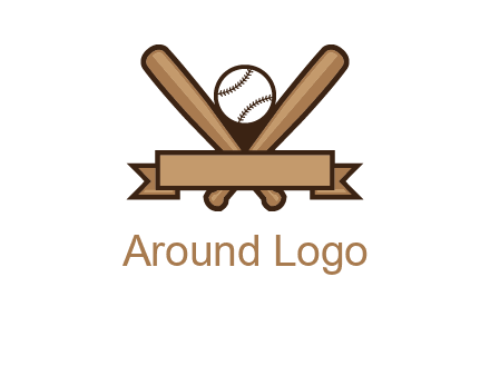 baseball bat with ribbon emblem