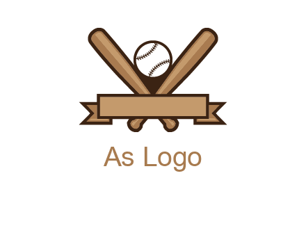baseball bat with ribbon emblem