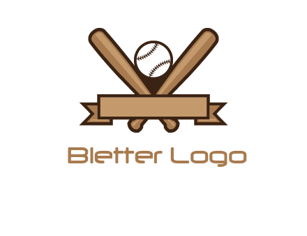baseball bat with ribbon emblem