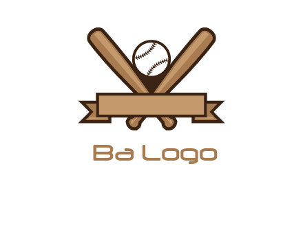 baseball bat with ribbon emblem