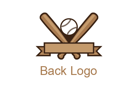 baseball bat with ribbon emblem