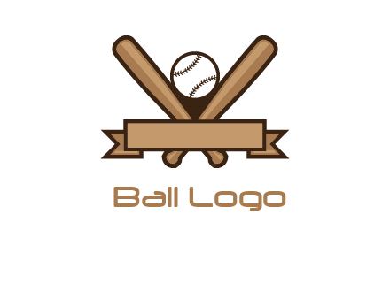 baseball bat with ribbon emblem