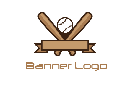 baseball bat with ribbon emblem