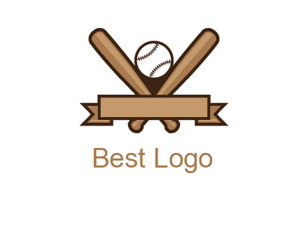 baseball bat with ribbon emblem