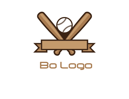 baseball bat with ribbon emblem