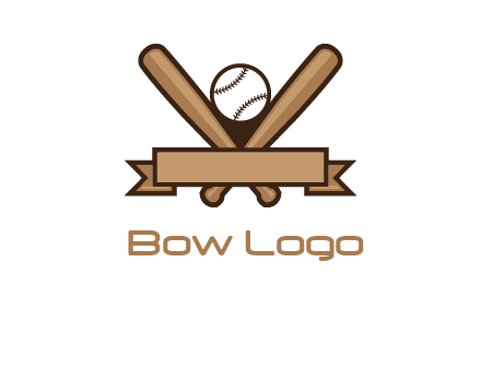 baseball bat with ribbon emblem