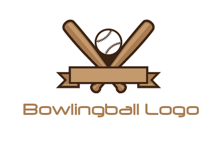 baseball bat with ribbon emblem
