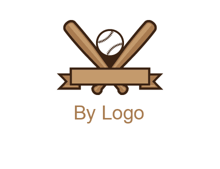 baseball bat with ribbon emblem