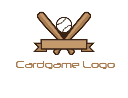 baseball bat with ribbon emblem