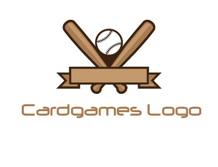 baseball bat with ribbon emblem