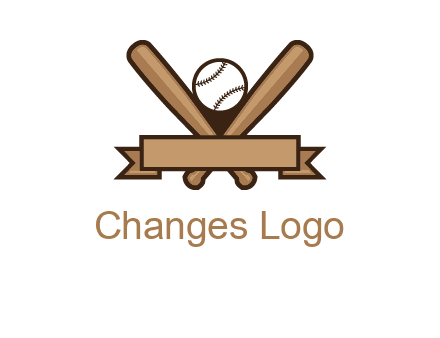 baseball bat with ribbon emblem