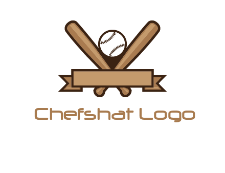 baseball bat with ribbon emblem