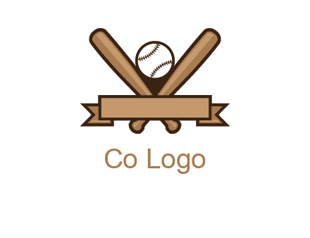 baseball bat with ribbon emblem