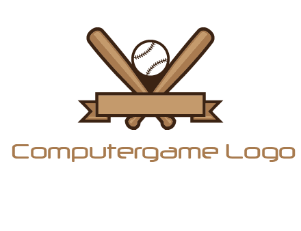baseball bat with ribbon emblem