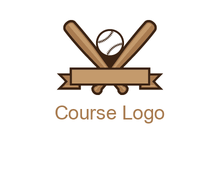 baseball bat with ribbon emblem
