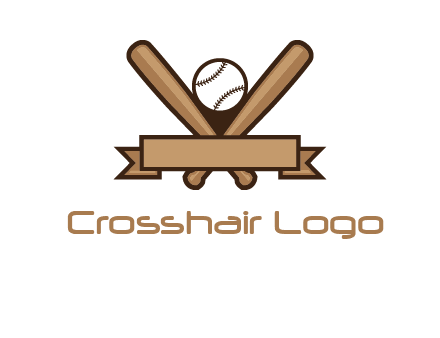 baseball bat with ribbon emblem