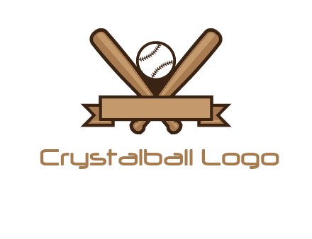 baseball bat with ribbon emblem