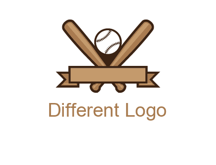 baseball bat with ribbon emblem