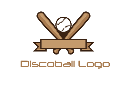 baseball bat with ribbon emblem