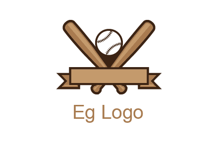 baseball bat with ribbon emblem