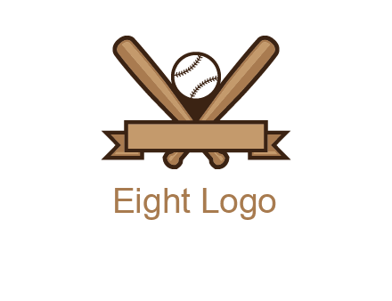 baseball bat with ribbon emblem