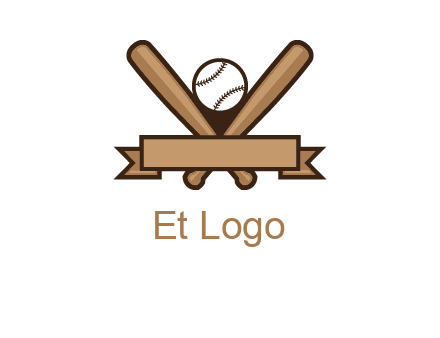baseball bat with ribbon emblem