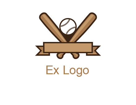 baseball bat with ribbon emblem