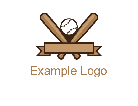baseball bat with ribbon emblem