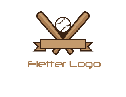 baseball bat with ribbon emblem