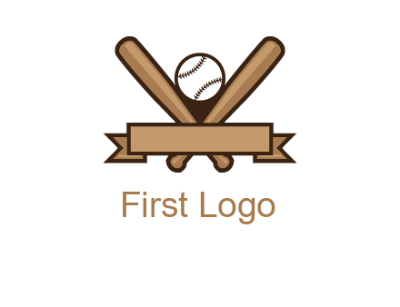baseball bat with ribbon emblem