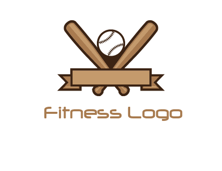 baseball bat with ribbon emblem