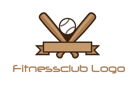 baseball bat with ribbon emblem
