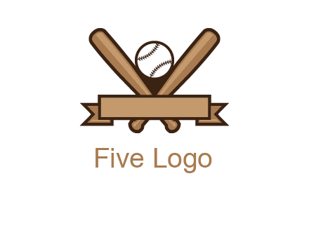 baseball bat with ribbon emblem