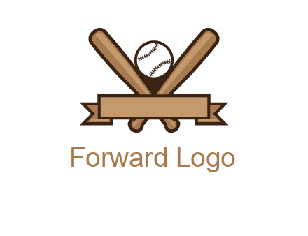 baseball bat with ribbon emblem