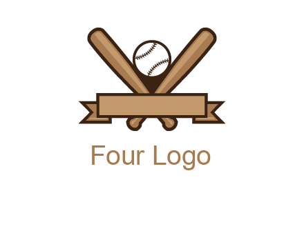 baseball bat with ribbon emblem