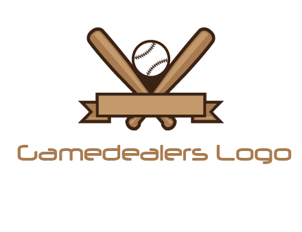 baseball bat with ribbon emblem