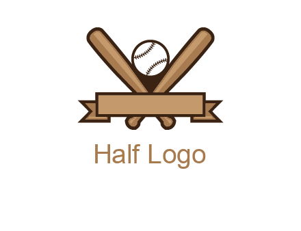 baseball bat with ribbon emblem