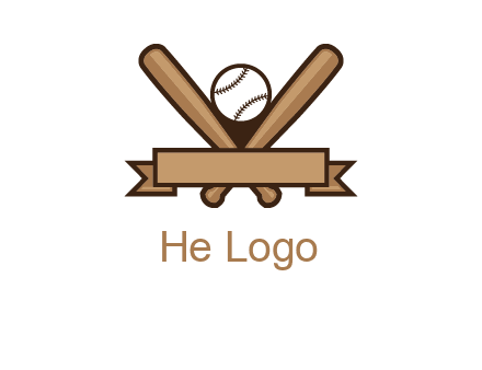 baseball bat with ribbon emblem