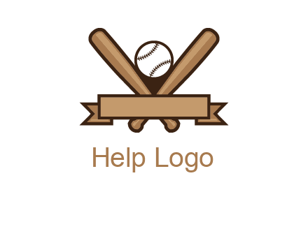 baseball bat with ribbon emblem