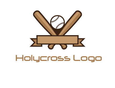 baseball bat with ribbon emblem