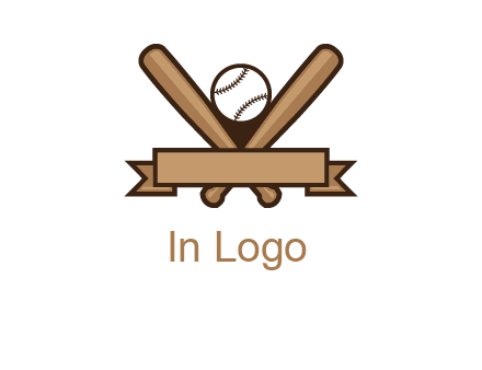 baseball bat with ribbon emblem