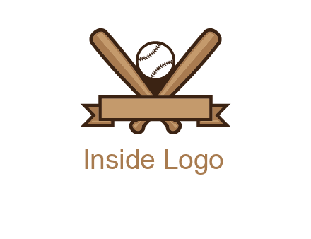 baseball bat with ribbon emblem