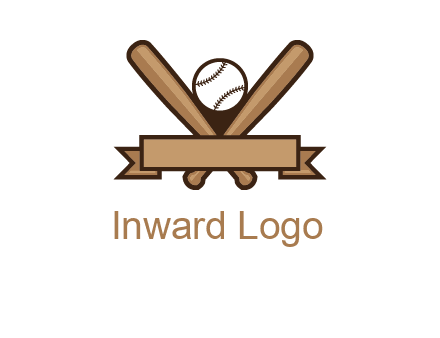 baseball bat with ribbon emblem