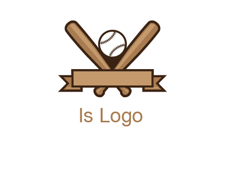 baseball bat with ribbon emblem